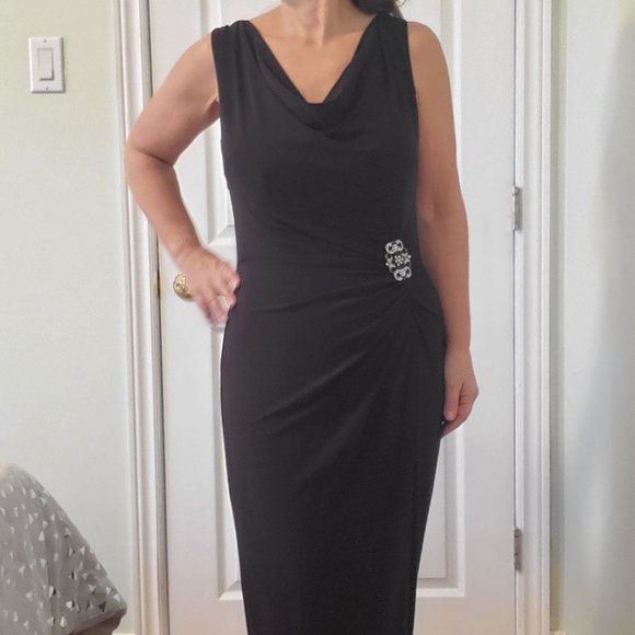 Black with Rhinestone Accent Dress - Picture 7 of 12